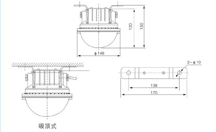 BFC8183固态免维护防爆灯安装示意图