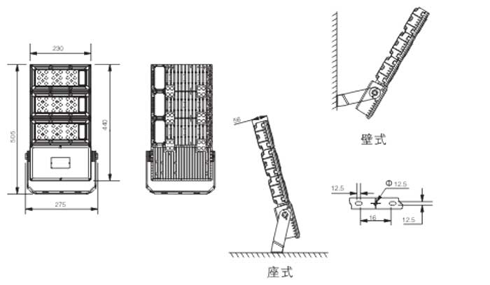 NFC9760泛光灯安装示意图